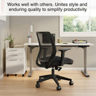 Staples Essentials Mesh Back Fabric Task Chair - Black-Overall Dimensions: 36.5-40.3"H x 27.1"W x 26.2"D