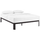 Modway Corinne Full Bed Frame - Brown-Slatted Poplar Wood Support System