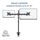 ShoppingAll SA-D290 Adjustable Dual Monitor Standing Mount Extra Tall 31.5" Pole for Two Displays up to 32" - Black-6
