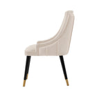 Manhattan Comfort Eda 22.83" Modern Velvet Upholstered Dining Chair - Cream - Set of 2-Unique Beautiful Vertical Stitched Upholstered Design with Lower Back Wrap