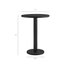 Modway Neo 31" Round Indoor/Outdoor Patio Wood Bar Table - Black-Wire Brushed Finish