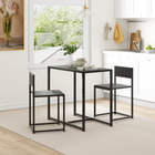 HOMCOM Industrial 3-Piece Small Space Dining Set - Black-Stylish modern design makes it able to fit in any decor