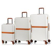 Champs Vintage II 3-Piece Luggage Set - Ivory-Expansion System on all cases