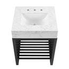 Modway Gridiron 24" Bathroom Vanity - White/Black-Artificial Marble Sink