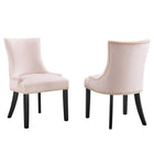 Modway Marquis Performance Velvet Dining Chairs - Pink - 2 Pack-Solid Wood Frame
