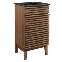 Modway Render 18" Bathroom Vanity - Walnut/Black-Mid-Century Modern Style