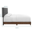 Modway Rhiannon Diamond Tufted Upholstered Fabric Queen Bed - Walnut Grey-Soft and Durable Polyester Fabric