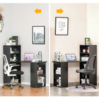 HOMCOM 47.2" Modern Computer Desk with Storage Shelves - Black-Quick assembly and easy to clean with a damp cloth