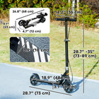 Qaba Folding Lightweight Kick Scooters with Light Up Wheels, 4 Levels Handlebar - Black-Cool, colorful design with self-lighting wheels that excite kids 