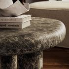 Modway Elowen Outdoor Faux Marble Coffee Table - Dark Emperador Marble-Non-Marking Levelers