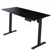 Ezywork 60" Electric Height Adjustable Standing Desk - Black Frame / Black Table Top-Whole piece table top 1" thick
