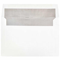 JAM Paper A9 Foil Lined Invitation Envelopes - 5.75" x 8.75" - White with Silver Foil - 50 Pack -Colour: White with Silver Foil Lined, Foil gives envelope natural looking shine