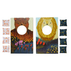 Manhattan Toy Wild Ones Wooden 10-Piece Cornhole Set-8 patterned beans bags (4 per player)