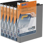 QuickFit View Binder - Round Ring - 1" - Black - 6 Pack-Round Ring View, Black, 200 Sheet Capacity, 1"