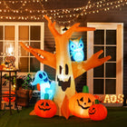 HOMCOM 7.5’ Lit Inflatable Haunted Tree with Pumpkins Halloween Yard Decoration-Deflates for easy storage (when you're not scaring your neighbours) 