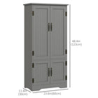 HOMCOM 48" H Kitchen Pantry Cabinet with Shelves - Grey-Mainly used for storage and provides storage space for disordered products 