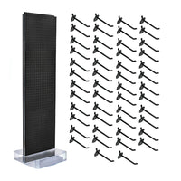 Azar Studio Base Pegboard Floor Stand - 60" x 17" - Black-Includes a T-strip sign holder that can be attached to the top of the pegboard display