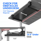 ShoppingAll Desk Clamp Under Desk Keyboard Tray with Adjustable 26.7" W x 12.5" D Slide Out Drawer-Clamp-On, Drill-Free Installation – Installs easily with adjustable C-clamps on desks up to 1.57" thick - no drilling required, preserving your desk surface