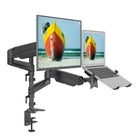 ShoppingAll Dual Monitor and Laptop Gas Spring Arm for 15-32" Monitors and 10-17" Laptops - Black-Supports one 15-32" monitor and one 12-17" laptop, or two 15-32" monitors.