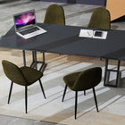 Homy Casa Upholstered Guest & Reception Chairs - Green Fabric - 4 Pack-Ergonomic curved back: Provides long-lasting support without discomfort.