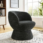 Modway Vesta Chenille Fabric Upholstered Swivel Chair - Carbon Black-Chenille Fabric Upholstery
