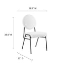 Modway Craft Upholstered Fabric Dining Side Chairs - Black/White - 2 Pack-Polyester Fabric Upholstery