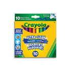 Crayola Ultra-Clean Washable Broad Line Markers, 10 Count-Features 10 Ultra-Clean Washable Broad Line Markers in classic colours that are perfect for the classroom
