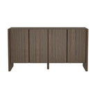 Manhattan Comfort Linda 60" Modern 4-Door Sideboard - Walnut Brown-Modern Sideboard and Buffet Stand for Dining Room and Living Room Use