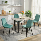 HOMCOM Dining Chairs with Metal Legs for Kitchen - Green - Set of 4-Versatile design suitable for dining, kitchen, or living rooms