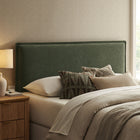 Modway Camille Upholstered Linen Blend Queen Size Headboard - Sage-Padded Pillow Design