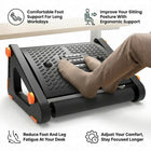 ShoppingAll Height Adjustable Under Desk Footrest with Massage Roller and 6-Level Angle Adjustment - Black-Easy to assemble and disassemble, making it convenient to store when not in use or to wipe down to keep your workspace hygienic.