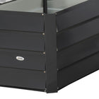 Outsunny L-Shaped Galvanized Steel Planter Box - 45" L x 45" W x 17" H - Dark Grey-Retains soil heat for optimal root development 