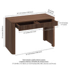 Hudson&Canal Palmera Rectangular Fluted Desk - 47.5" W - Satin Walnut-Product Dimensions: 47.5" L x 22" W x 30" H