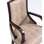Manhattan Comfort Fifth Avenue 22.5" Traditional Faux Leather and Velvet Upholstered Dining Armchair - Tan-10