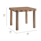 Modway Oscar 36" Square Checkered Dining Table - Walnut and Dark Walnut-Checkered Design