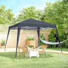 Outsunny 8 ft W x 8 ft L Pop Up Canopy Foldable Outdoor Canopy Tent with Bag - Black-Adjustable legs for different needs and preferences
