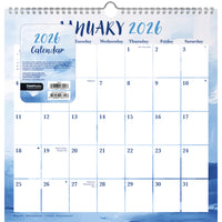 DateWorks 2026 16-Month Spiral Wall Calendar - 12" x 12" - Abstract Pastel - English-12.00" x 12.00"