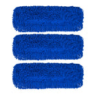 Gritt Commercial Microfiber Looped Dust Mop Pad Head - 24" x 5" - Blue - 3 Pack-Microfiber mop head ensures efficient cleaning