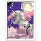 Ravensburger CreArt Unicorn Painting By Numbers-11 acrylic paints in resealable and numbered pots, a sturdy painting canvas with a frame measuring 14.00 cm x 19.00 cm and a paintbrush