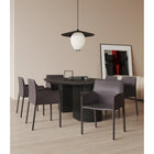 Manhattan Comfort Paris 21.65" Modern Leatherette Upholstered Dining Armchair - Grey - Set of 2-Frame Made of Durable Metal