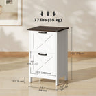 HOMCOM 2-Drawer Letter/A4 Filing Cabinet - Distressed White-Anti-tipping device enhances safety and stability in your workspace

