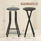 HOMCOM 24" Folding Bar Stools with Footrest - Black - 2 Pack-Features dual-height footrests, providing extra comfort for different users
