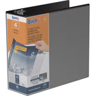 Davis Group QuickFit D-Ring View Binder - 4" - Black-Customizer/Overlay Binder, Black,  holds 750 sheets of paper, for 8.5"x11" size paper