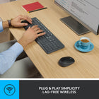 Logitech MK235 Wireless Keyboard & Mouse Combo - Grey - French (920-007899)-100 Low-profile keys with 12 integrated hot keys for media controls and productivity shortcuts