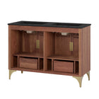 Modway Daylight 48" Double Sink Bathroom Vanity - Black/Walnut-Assembly Required