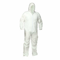 Forcefield Disposable Polyolefin Coverall - Medium - White-White polyolefin