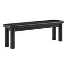 Modway Alvia 58" Oak Wood Bench - Black-58" Rectangular Dining Bench
