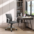 Vinsetto Mid Back Linen Swivel Computer Chair - Charcoal Grey-Linen-touch fabric is breathable and comfortable