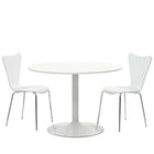 Modway Revolve 3-Piece Dining Set - White-Chairs: Solid Plywood Seat