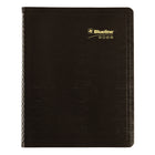Blueline 2025-2026 Essential 16-Month Monthly Planner - 9-1/4" x 7-1/4" - Black - Bilingual-Twin-wire binding with flexible cover